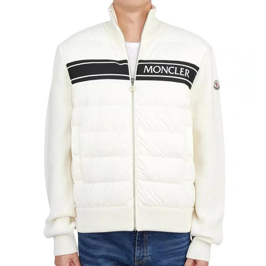 Moncler Quilted Knit-Sleeve Down Jacket — hero
