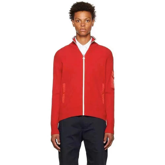 Moncler Men's Full-Zip Mock-Neck Knit Jacket — hero