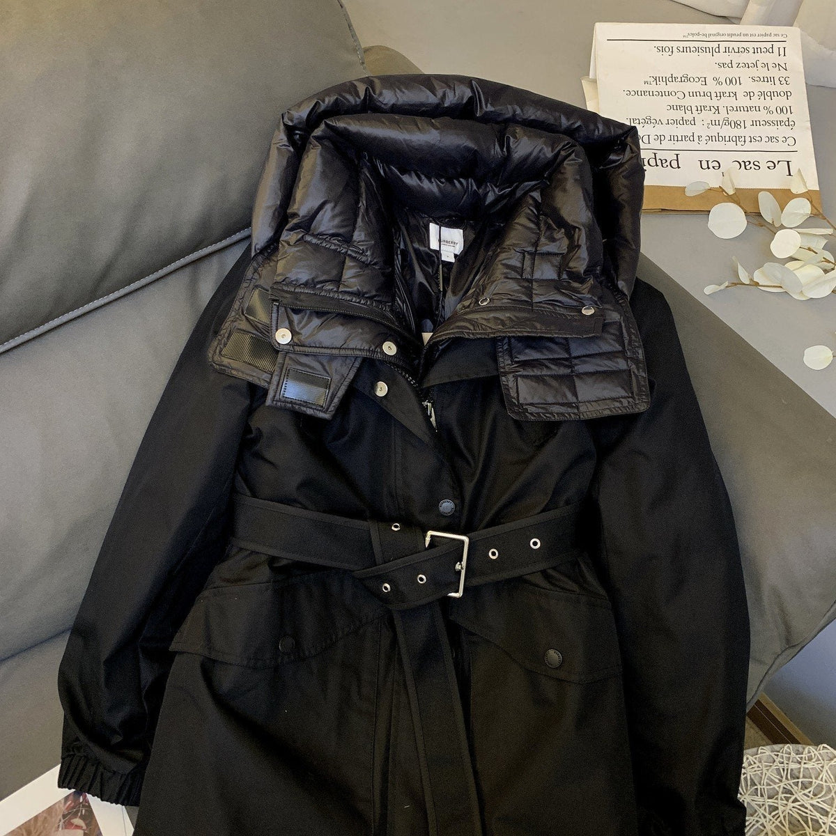 Burberry Hooded Detachable Two-Piece Long Down Jacket — front