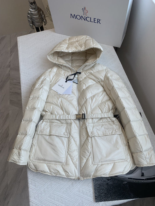 Moncler Hooded Belted Puffer Coat — hero