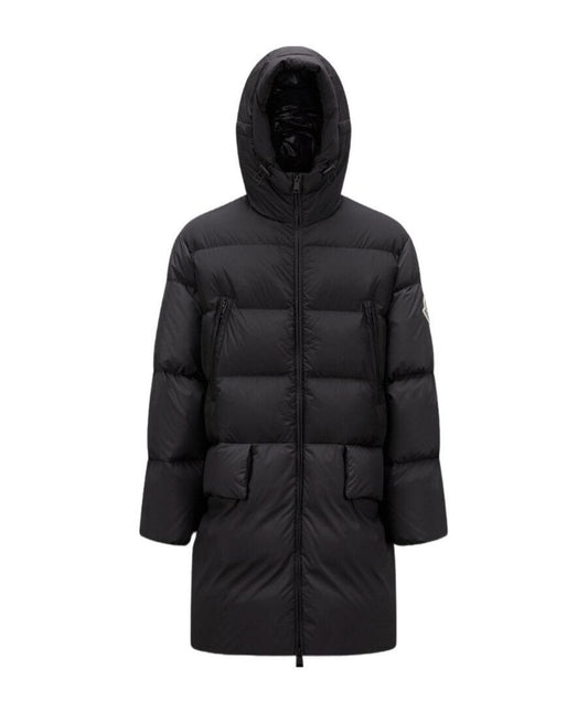 Moncler Bosona Black Long Hooded Down Coat — hero