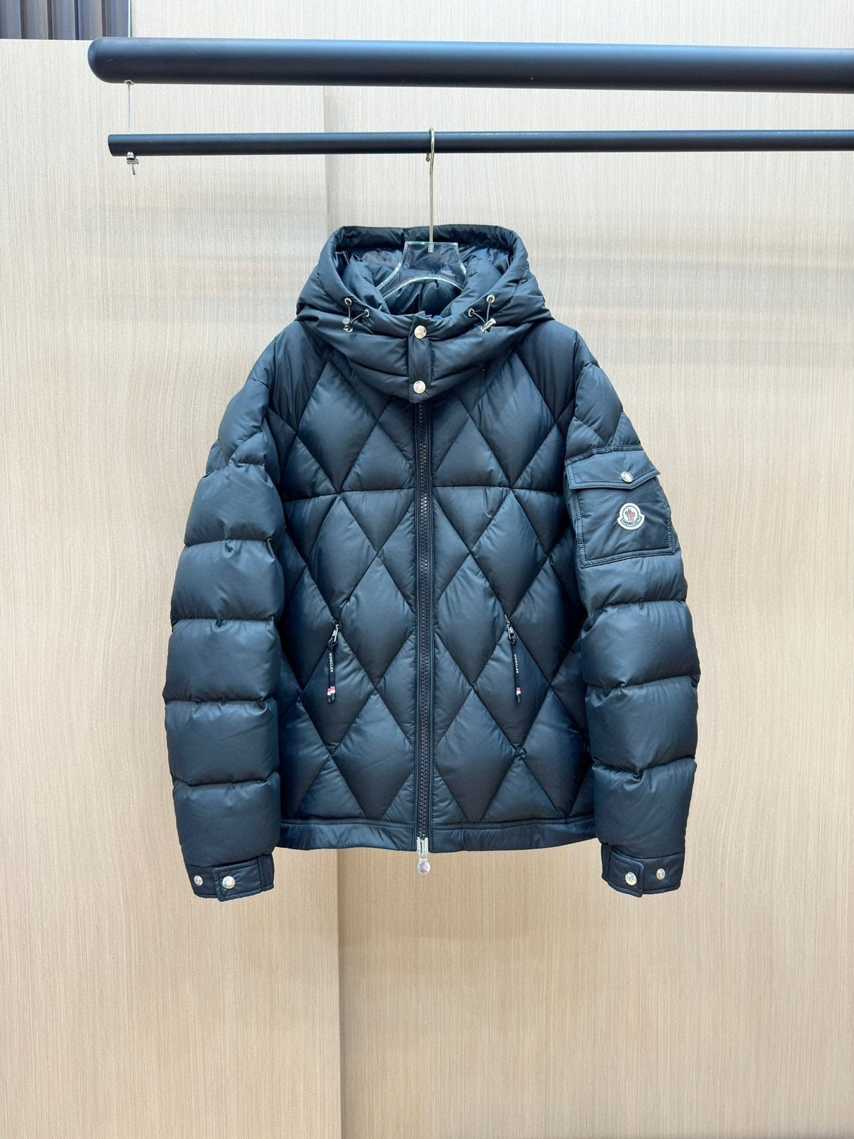 Moncler Diamond-Quilted Hooded Puffer Coat — front