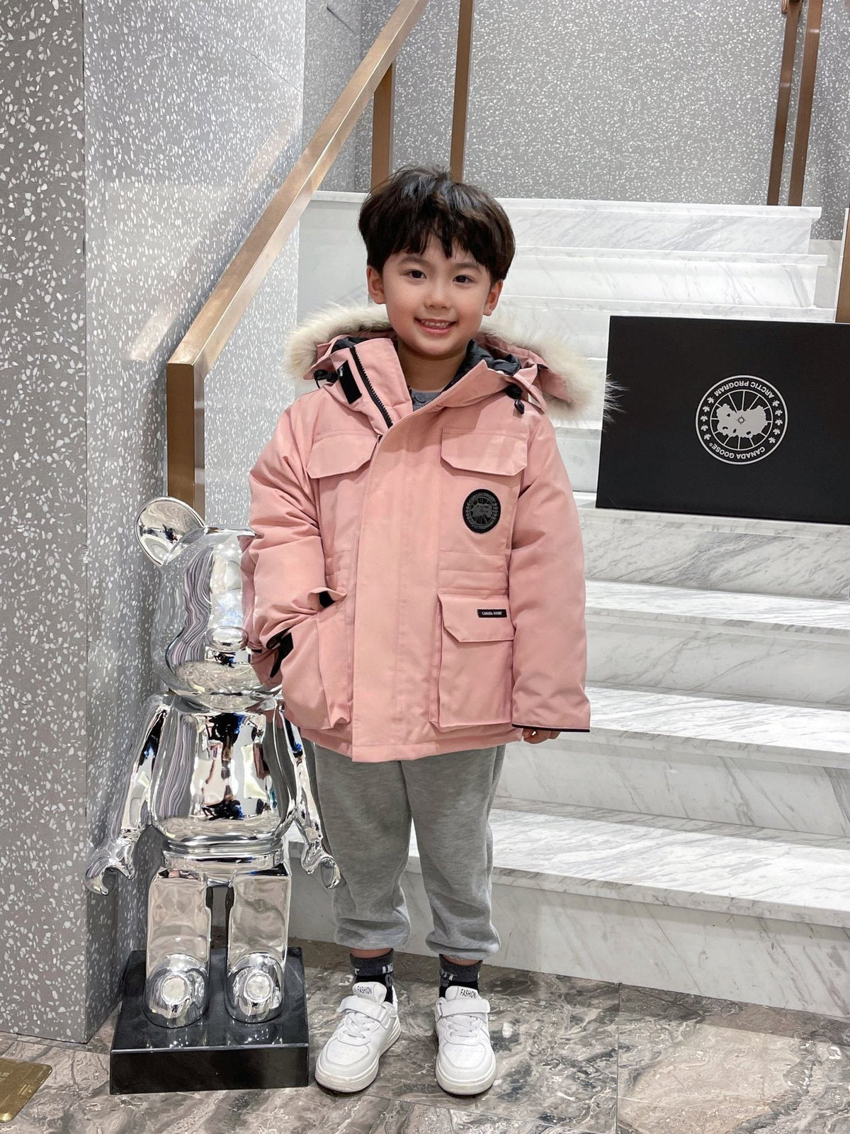 Canada Goose Kids' Fur-Trim Hooded Down Jacket — hero