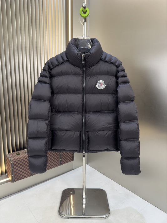 Moncler Black Hooded Quilted Puffer Coat — hero